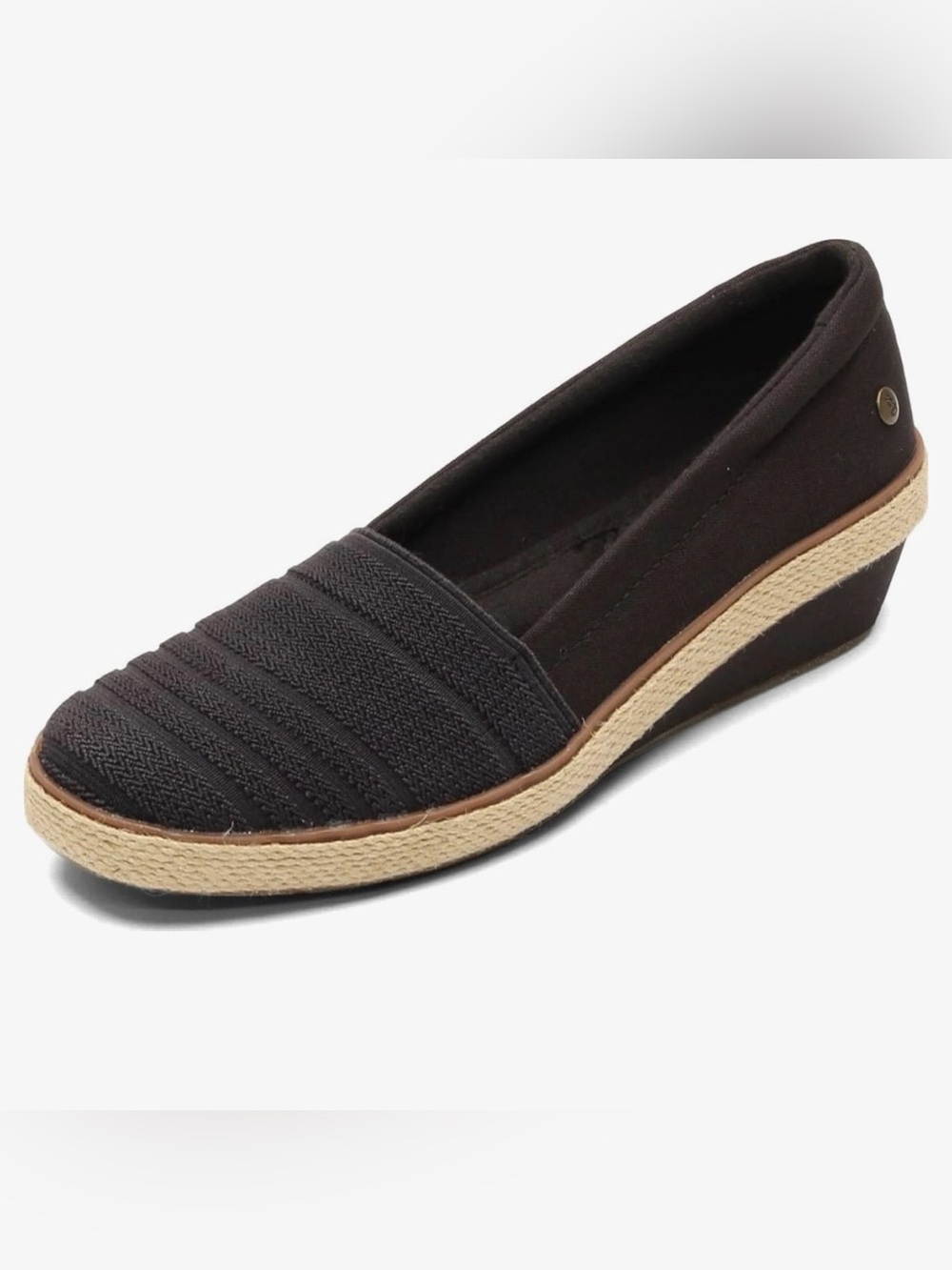 Grasshoppers Quinn Wedge Canvas Sneakers Memory Deluxe Footbeds Black EUC Sz 6.5